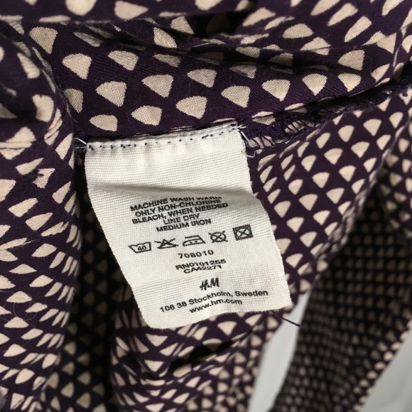 NWOT H&M Abstract Polka Purple Button Down - Picture 5 of 7